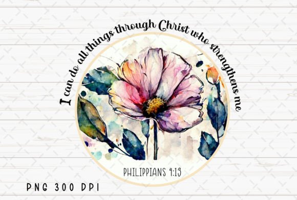 Bible Verse Christian Vintage Flower PNG