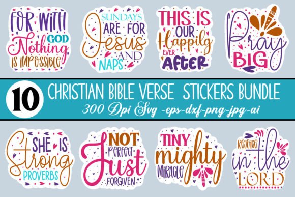 Christian Bible Verse Sublimation Sticke