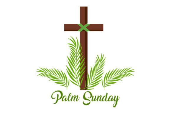 Christian Cross, Palm Sunday, Vector Design for Crafts