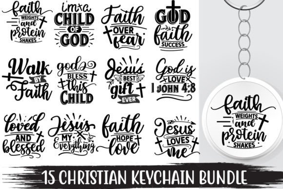 Christian Keychain Svg Bundle for Crafts