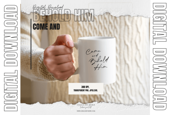 Come and Behold Him Christian Faith SVG: A Print Templates Gem