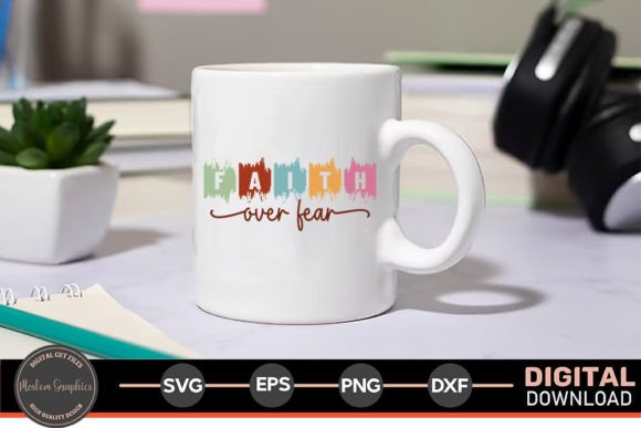 Faith over Fear - Jesus Retro SVG