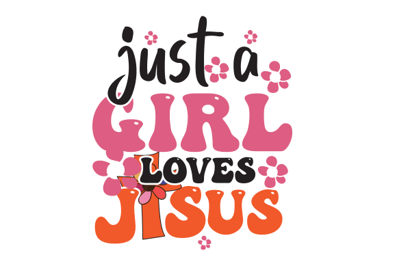 Just a Girl Who Loves Jesus Retro PNG