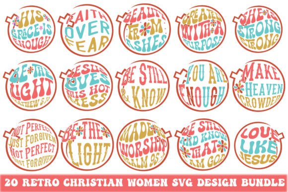Retro Christian Women SVG Design Bundle for Crafts