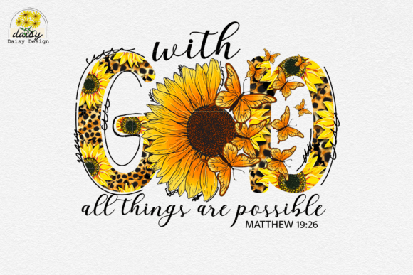 Sunflower Christian Sublimation PNG for Crafts